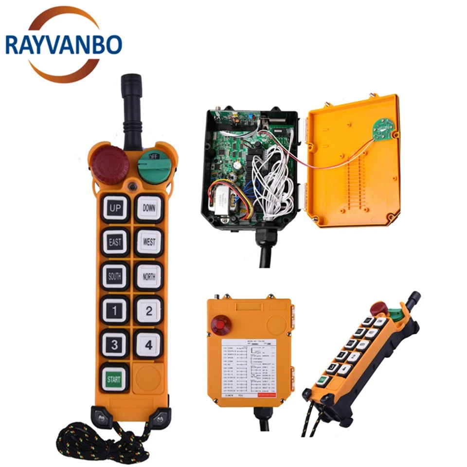 Wireless Industrial F24-10D Radio Double Speed 8 Push Button Remote Control For Crane