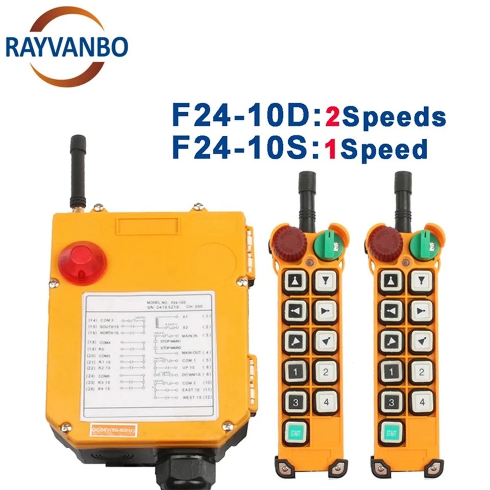 Wireless Industrial F24-10D Radio Double Speed 8 Push Button Remote Control For Crane factory